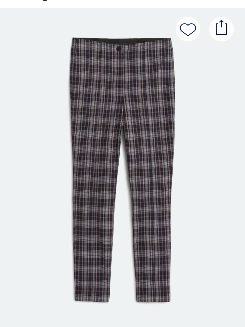 Marinca Mid-Rise Pull-On Straight Pant - navy Plaid